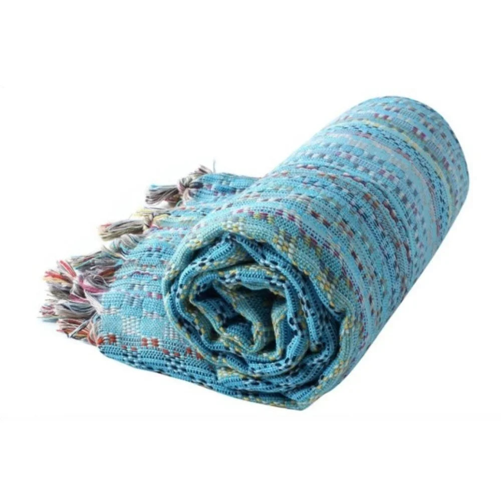 4 Blue Bohemian Towels - 100% Turkish Cotton Beach Bath Towel